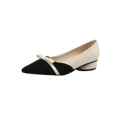 33-47 Bow Flat Shoes Pointed Color Matching Large Size Shoes Flat Shoes
