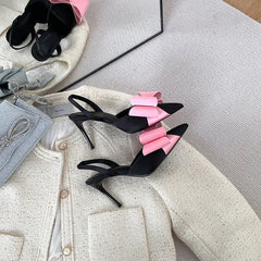 Beige Heeled Sandals Wedding Shoes Shallow Mouth Black High Lace Up Comfort Party Girls Stiletto Clear Pointed Rubber Silk