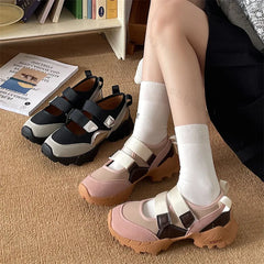 Retro Casual Thick Soled Mary Jane Shoes Versatile Shallow Mouth Comfortable Chunky Single Shoes