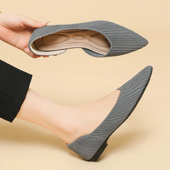 D'orsay Flats Shoes Stretch Soft Ballerinas Loafers Femmes Pointed Toe Slip On Moccasines Fly Weaving Princess Ballets