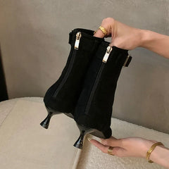 Open Toe Ankle Boots With Thin Heels Footwear Heeled Short Sandals Booties Shoes Flip flops