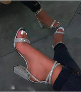 Transparent High Heels Pointed Toe Slip-on Wedding Party Brand Shoes
