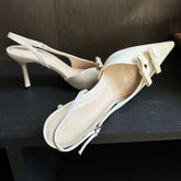 Bowknot Strap Thin Heeled Shoes Hollow Pointed Fine High Heels Wedding Banquet Shallow Mouth Sandals