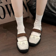 Retro Style Shallow Mouth Casual Mary Jane Versatile Comfortable Thick Soled Sports Single Shoes