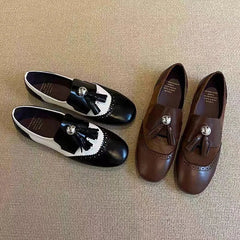 Flats Loafers Shoes Casual Mary Jane Dress Walking Pu Leather Lolitas Round-toed Shoes
