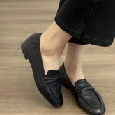 British Style Casual Lightweight Flat Shoes Office Retro Leather Loafers Flats