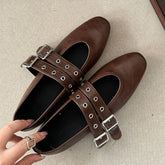 Buckle Strap Footwear Round Toe Flats With Dance Shoes Soft Shallow Ballet Flats Shoes