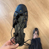 Flat Sandals Woman Slippers Slingback Trend Dress Shallow Soft Leather Comfort Sandalias