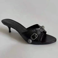 Brand Shoes Black High Heels Sharp Pointed Suede Pumps Elegant Shallow Mouth Etiquette Shoes Mujer Zapatos