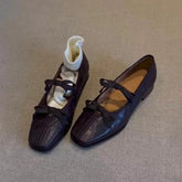 Flats Loafers Shoes Square Toe Sandals Woman Sandals Casual Trend Brand Lolita Dress Zapatos De Mujer