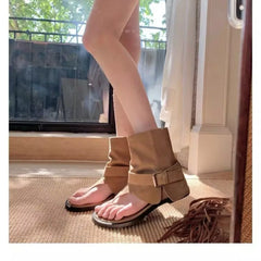 Style Open Clip Toe Ankle Boots Sandals Short Booties Wedges High Heels Shoes