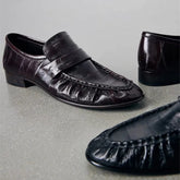 Pleated Design Loafers Comfort Low-Heel Flats