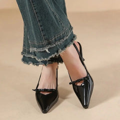 Solid Color High-heeled Sandals