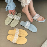 Beach Slides Round Toe Flats Slippers Shoes Flip flops Flats Sandals Shoes