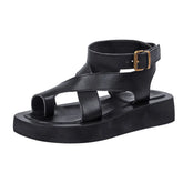 Sandals Clip Toe Sandals Genuine Leather Roman Shoes Sandals