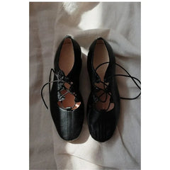 Ballet Shallow Flat Shoes Soft Commuting Retro Cross-laced Flat Mary Jane Shoes