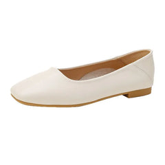 solid color soft bottom flats square toe cozy working shoes shallow mouth slip on loafers mocasines size 43