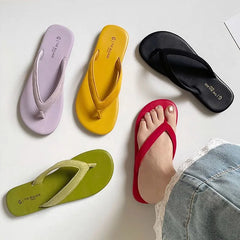 Candy Color Slipper Slip On Casual Flip Flop Shoes Soft Flat Heel Outdoor Beach Slide Woman
