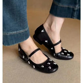 Leather Shoes Soft All-Match Shallow Mouth Modis Casual Sneakers Flats Round Toe Genuine Leather Dress Mary