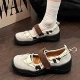 Retro Style Shallow Mouth Casual Mary Jane Versatile Comfortable Thick Soled Sports Single Shoes