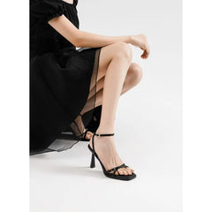 High-quality beige ankle strap sandals open-toe stiletto heels elegant wedding shoes shoes