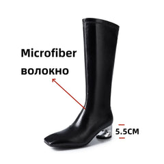 High Heels Simple Style Warm Slim Long Shoes Woman Thigh High Knight Boots