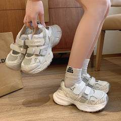 Sandals Thick Bottom Hollow Head Patch Color Sports Shoes Casual Increase Breathable Non-slip Shoes
