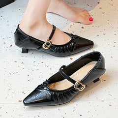 Pointed Toe High Heels Mary Jane Shoes Sandals Dress Shallow Mujer Zapatos