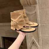 Style Open Clip Toe Ankle Boots Sandals Short Booties Wedges High Heels Shoes