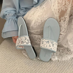 Beach Slides Round Toe Flats Slippers Shoes Flip flops Flats Sandals Shoes