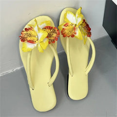 Design Camouflage Flower Low Flat Heels Slippers Clip Toe Casual Outdoors Beach Flip Flops Shoes