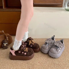 Vintage Low Top Thick Soled Increase Vulcanize Shoes