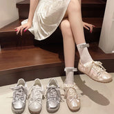 Sneakers Flats Shoes Comfort Lace Up Non Slip Flats Outdoor Walk Shoes