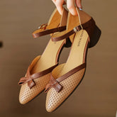 Plus size 34-41 sheepskin hollow-out mix color patchwork ankle strap flats sandals round toe elegant daily shoes