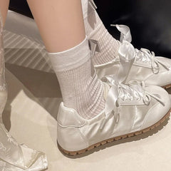 Sneakers Flats Shoes Comfort Lace Up Non Slip Flats Outdoor Walk Shoes