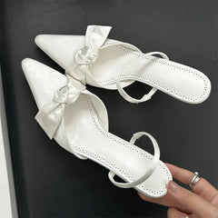 Design Style Butterfly-knot Thin High Heels Pointed Toe Banquet Wedding