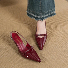 Solid Color High-heeled Sandals