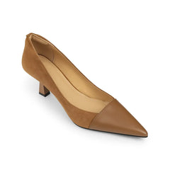 Splicing Shallow Mouth Single Shoes French Pointed Toe Temperament High Heels