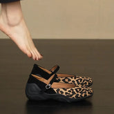 Leopard Internal Elevation Mary Jane Shoes Comfrot Shallow Shoes Casaul Sport Footwear