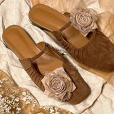 Half Slipper Mary Jane Shoes Elegant Mules Shoes Low Heel Sandal Outdoor Slipper