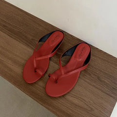 Square Low Heel Slipper Narrow Band Sandal Outdoor Beach Casual Slides Shoes Big Size 40