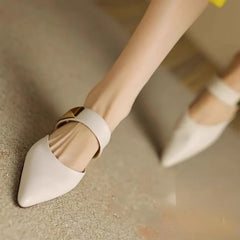 Pointed Metal Decorate Muller Shoes Platform Casual Half Slippers High Heel Woman Sandals