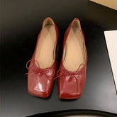 Flat Shoes Square Toe Shallow Slip On Casual Ballerina Shoes Soft Flat Ballet Shoes