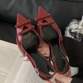 Butterfly-knot Buckle Strap Pointed Toe Thin High Heels Party Wedding Shoes