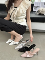 Design Style Butterfly-knot Thin High Heels Pointed Toe Banquet Wedding
