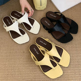 Beach Flip Flops Flats Slippers Shoes Square Toe Flats Slippers Slides Sandals Shoes