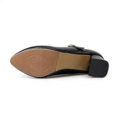 Big Size Shoes Woman Footwear Rivets Studs Large Size Dress PU TPR Med Rome Hoof Heels Rivets Studs Big Size Shoes