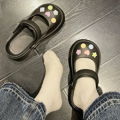 Platform Kawaii Slides Shoes Cute White Slippers and Sandals on Beach Thick Normal Top Designs Vip 39
