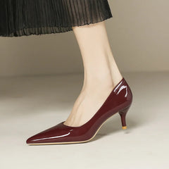 5cm Stilletos High Heels Red/Nude Pumps Patent Leather Tacones Wedges Femme Office Gift Shoes Wedding