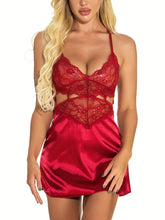 Satin Sleeveless Lingerie Slip Robe Dress